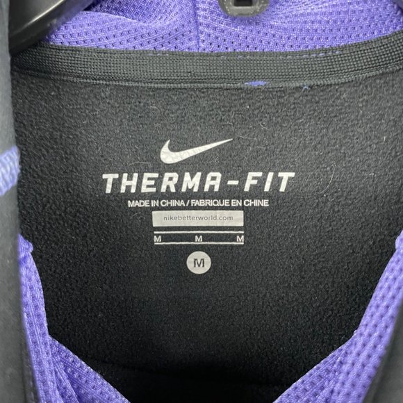 Nike All Time Script Logo Pullover Hooded Sweatshirt Black Purple - Picture 4 of 10